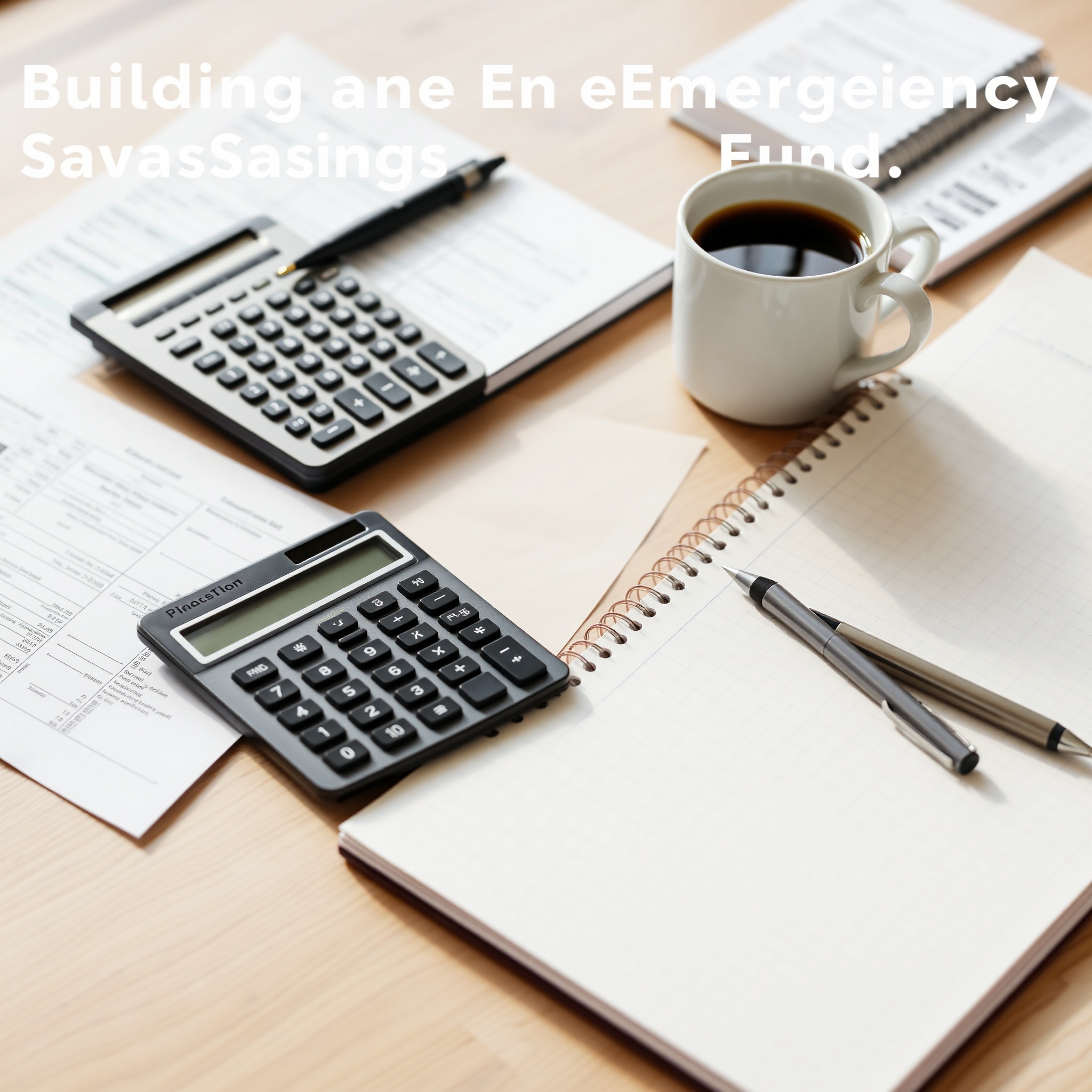 Профессиональное фото финансового планирования с калькулятором, блокнотом и чашкой кофе на рабочем столе