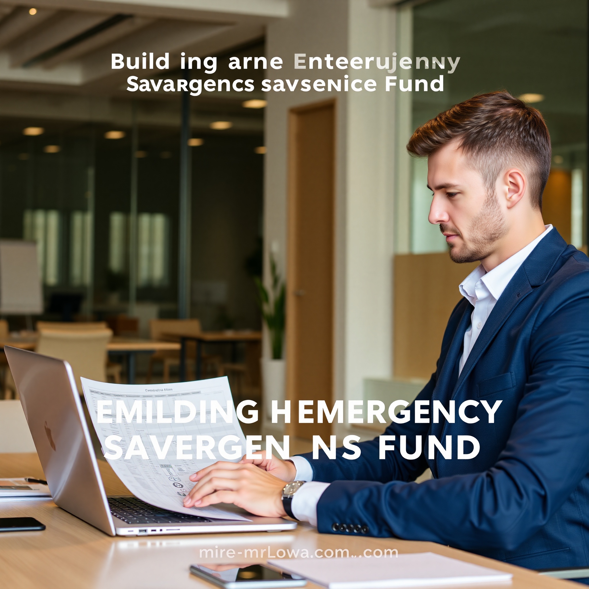 Человек проверяет план ежемесячных взносов на ноутбуке в офисе